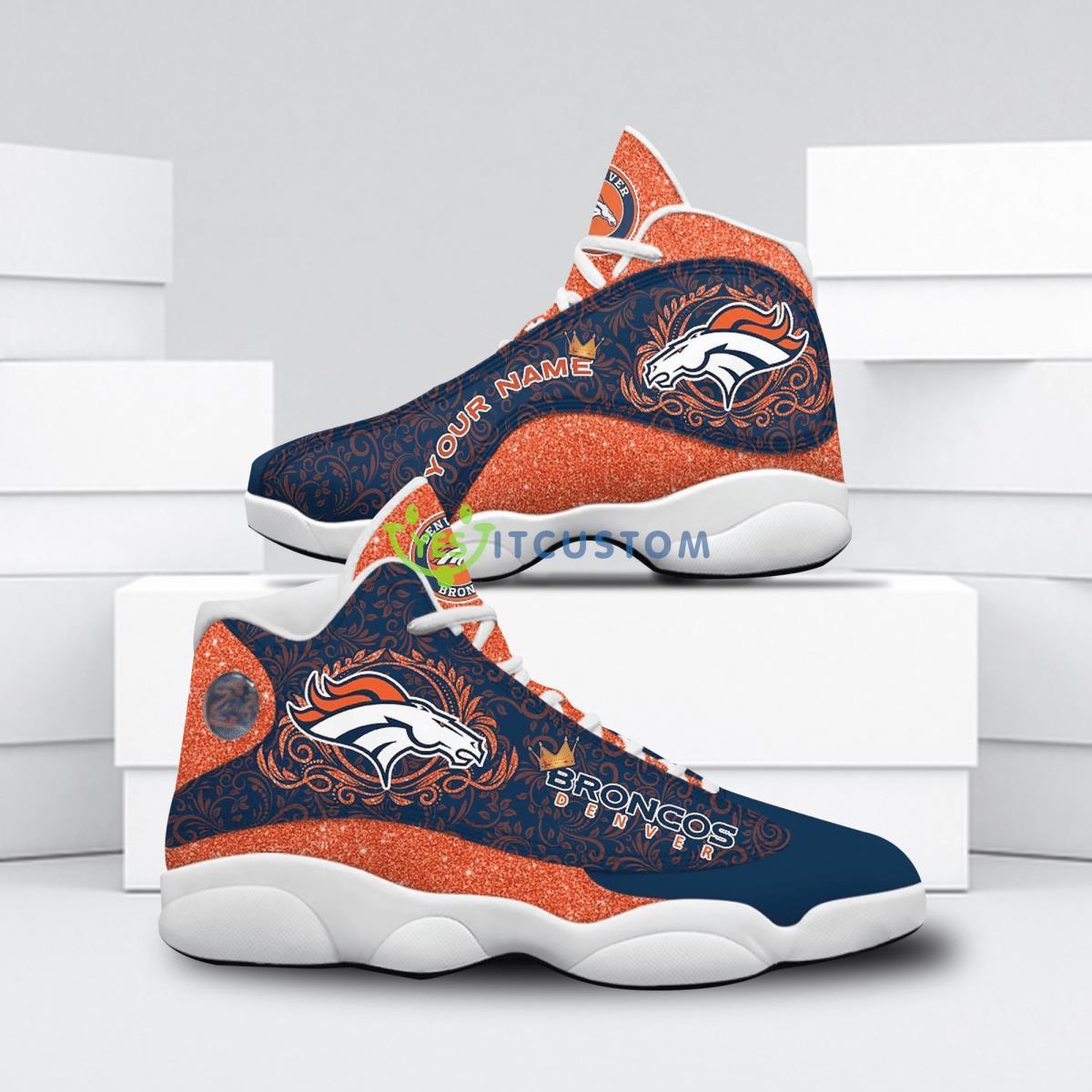 denver broncos football best custom name air jordan 13 shoes