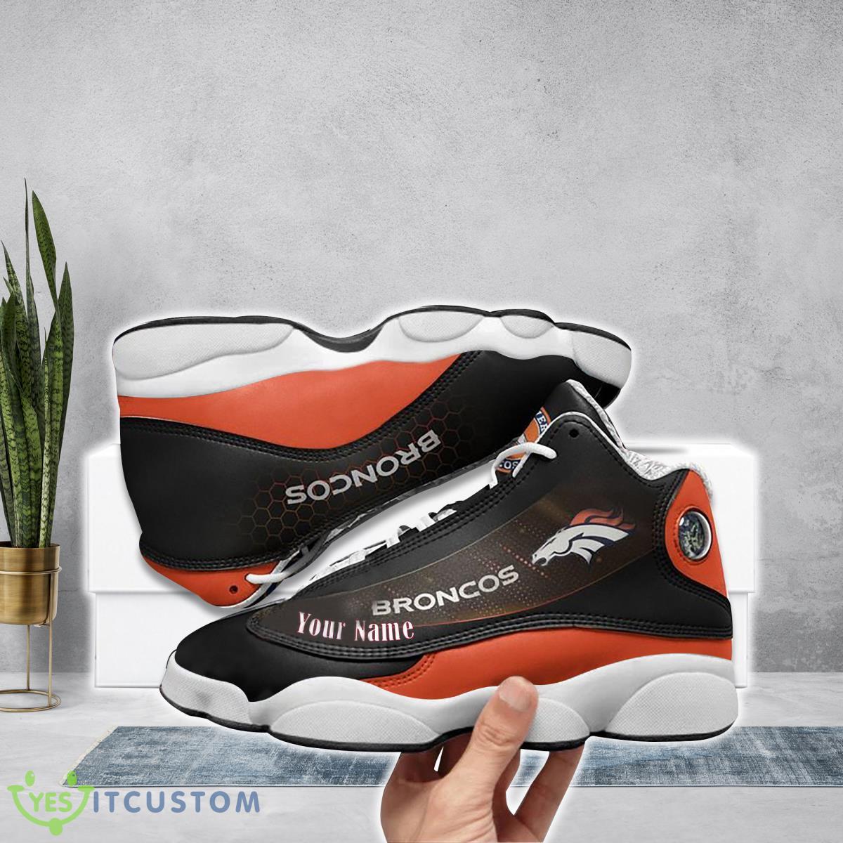 denver broncos football team custom name air jordan 13 running shoes gift for fans