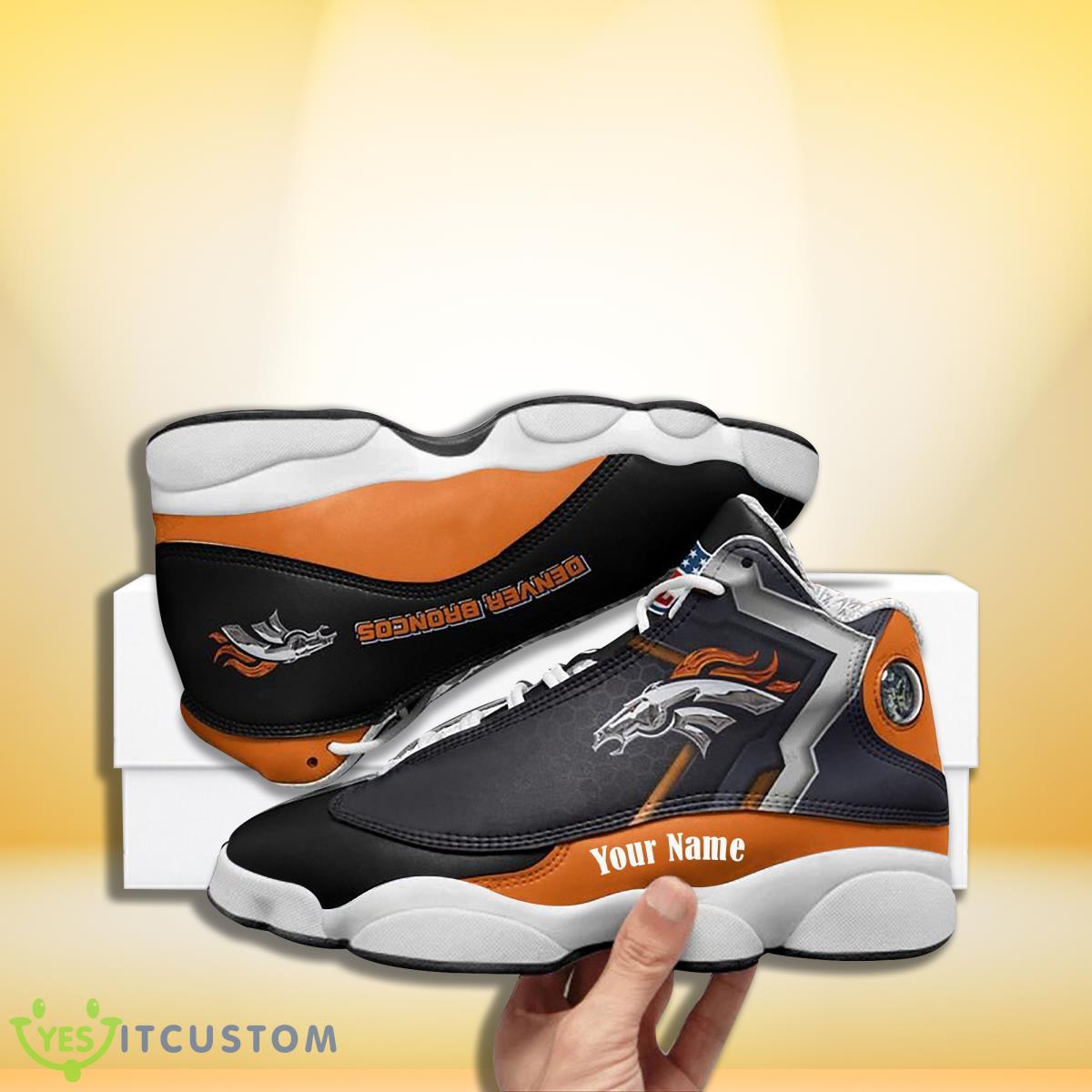 denver broncos football team custom name air jordan 13 sneakers for fans