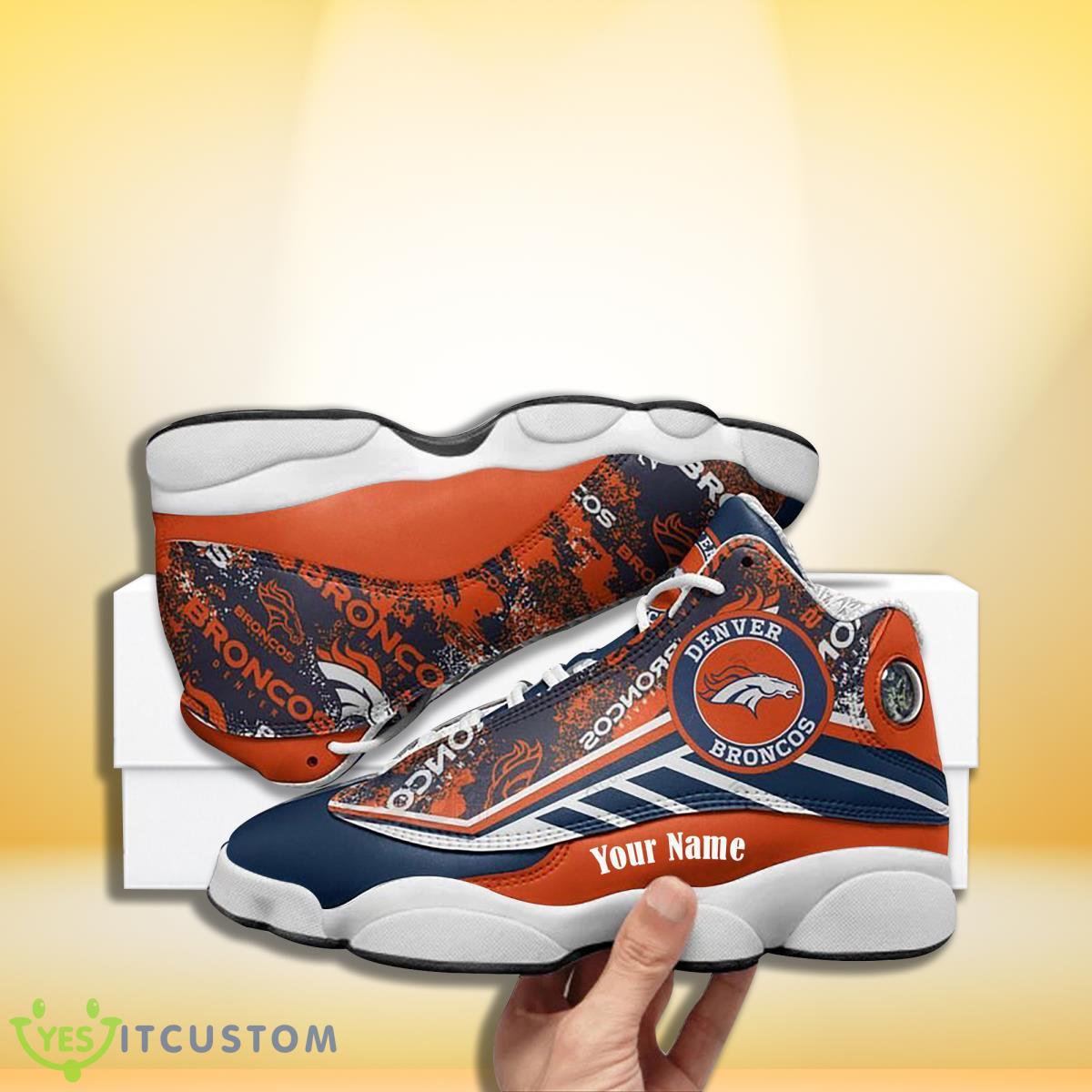 denver broncos football team custom name air jordan 13 sneakers for men women fans