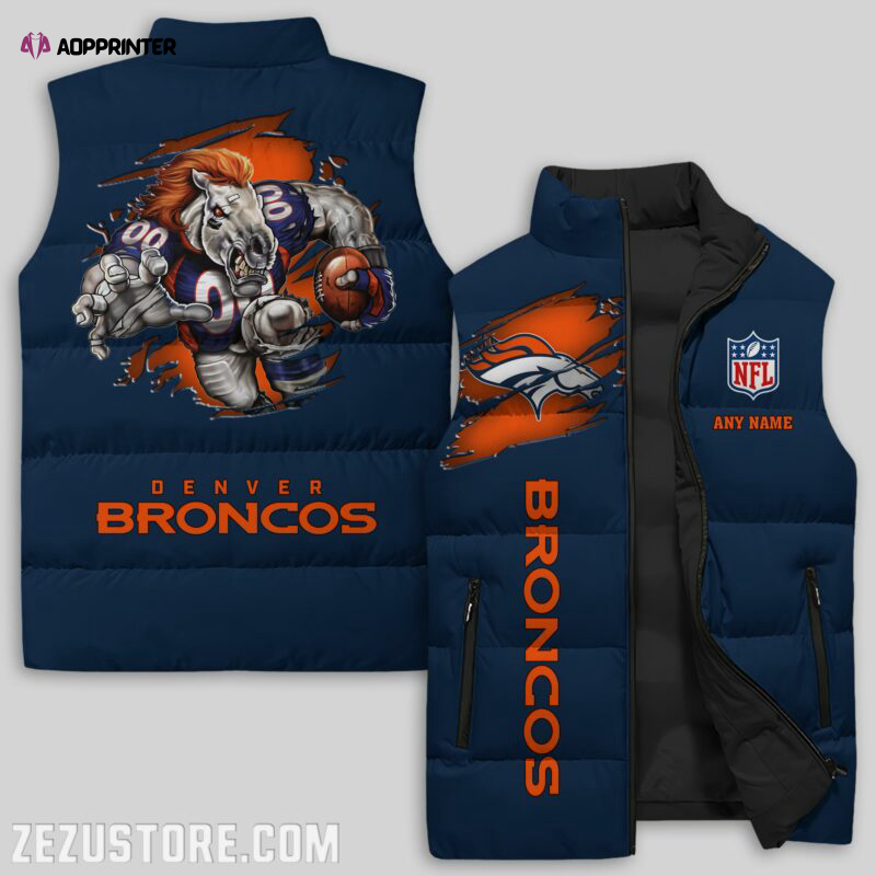 denver broncos nfl sleeveless puffer jacket custom for fans spj2395