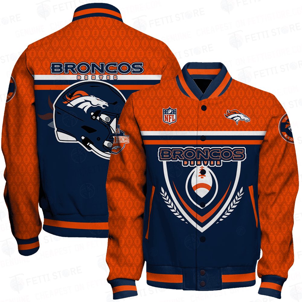 denver broncos traditional football pattern baseball varsity jacket baseball jacket all over print accbp