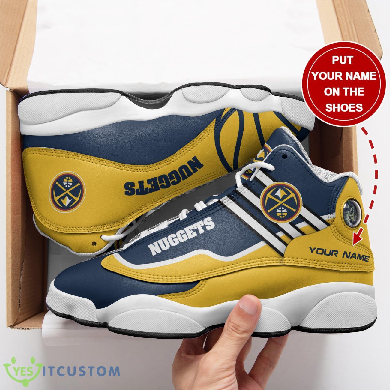 denver nuggets custom name air jordan 13 sneakers big fans