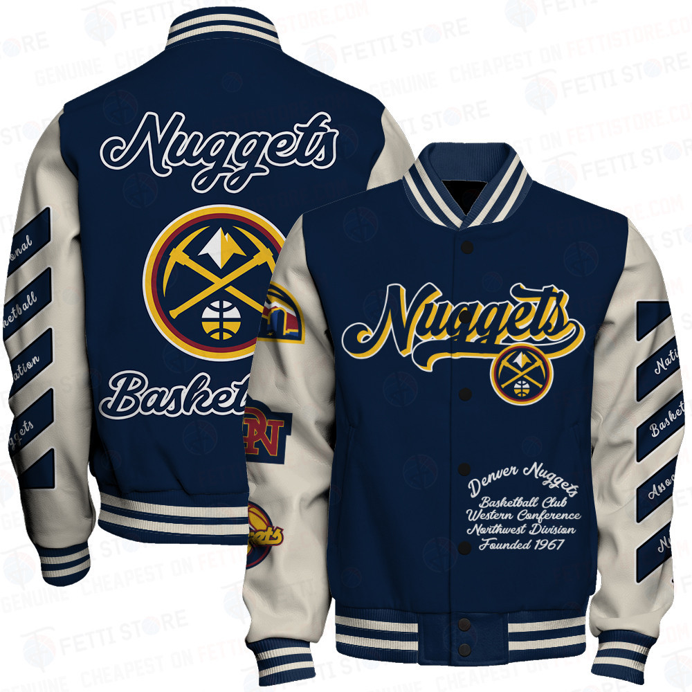 denver nuggets nba baseball varsity jacket baseball jacket all over print sfat v14 6malr