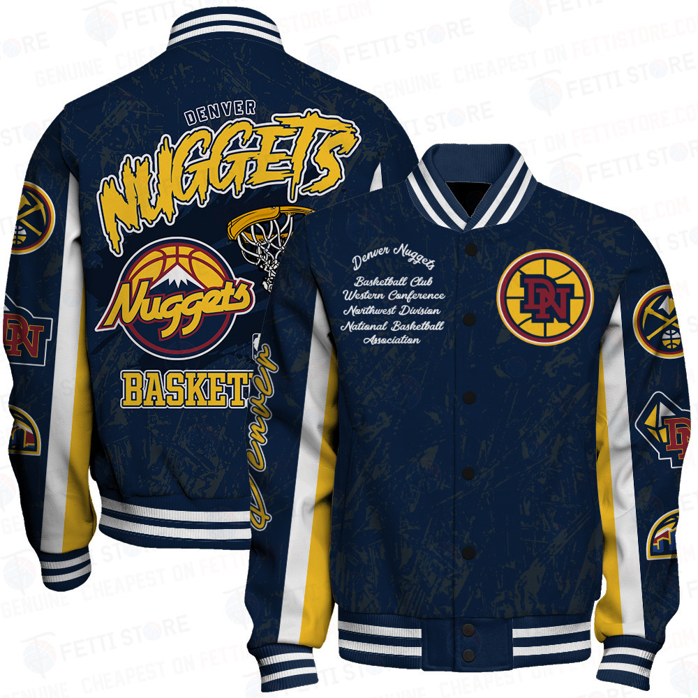 denver nuggets nba baseball varsity jacket baseball jacket all over print sfat v18 ngxvd