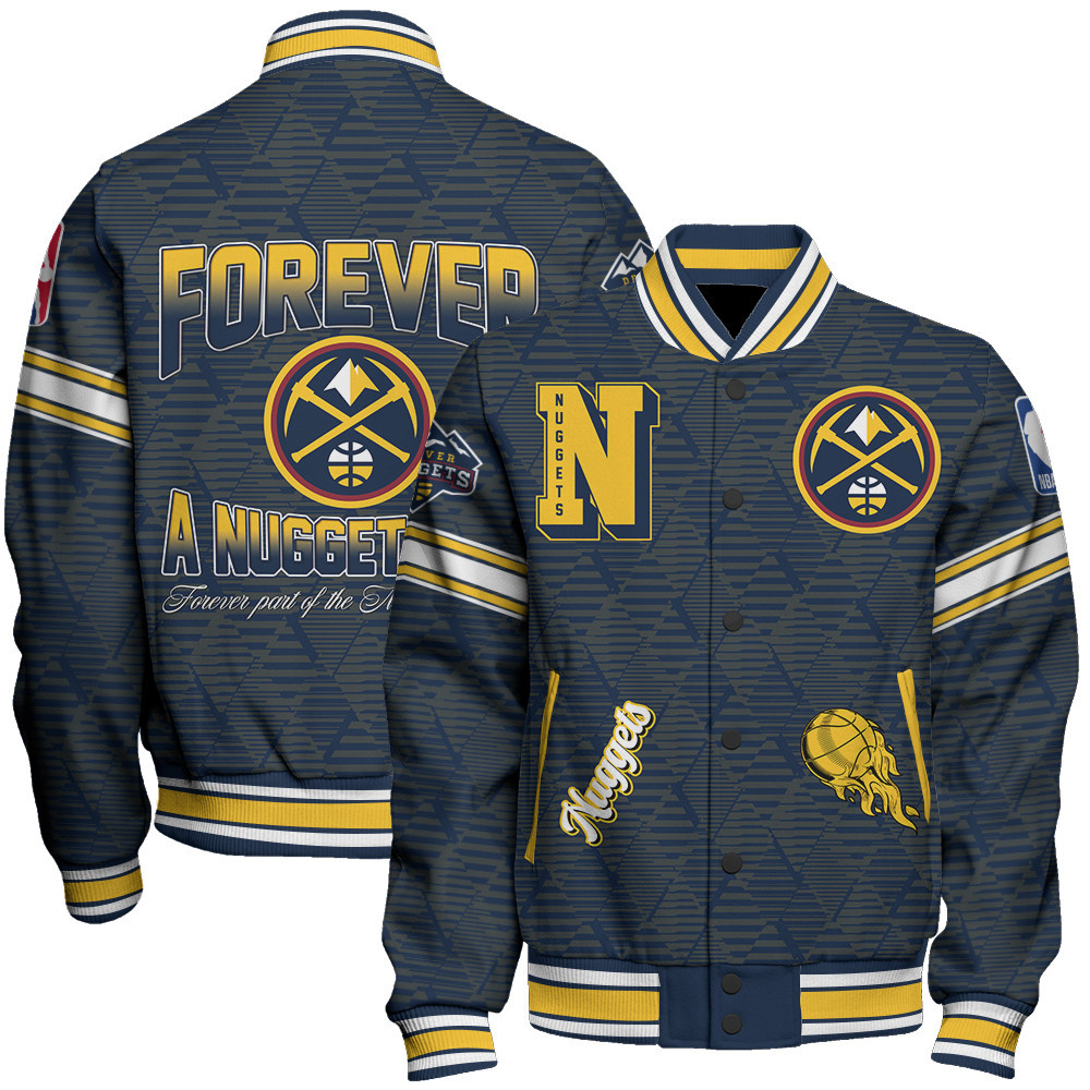 denver nuggets nba baseball varsity jacket baseball jacket all over print sfat v19 2edxa