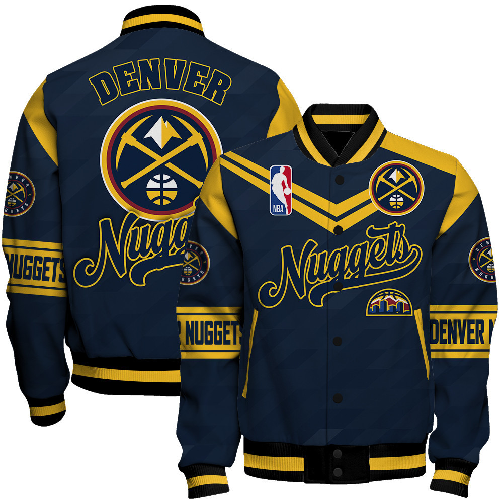 denver nuggets nba baseball varsity jacket baseball jacket all over print sfat v9 i8np6