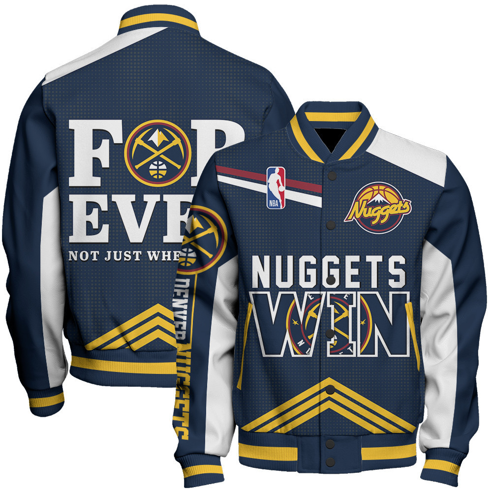 denver nuggets nba baseball varsity jacket baseball jacket all over print stm v15 szoug