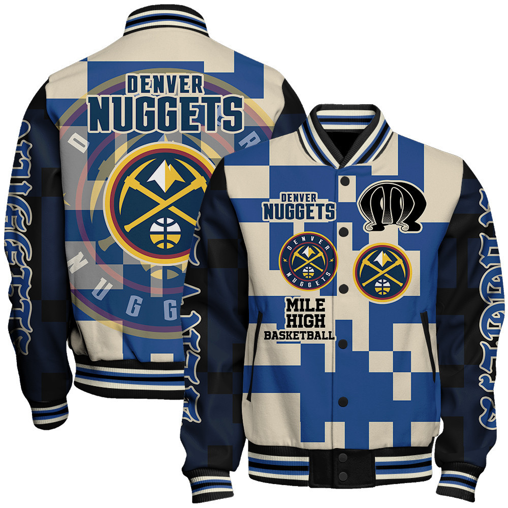 denver nuggets nba baseball varsity jacket baseball jacket all over print stm v22 kgmjn