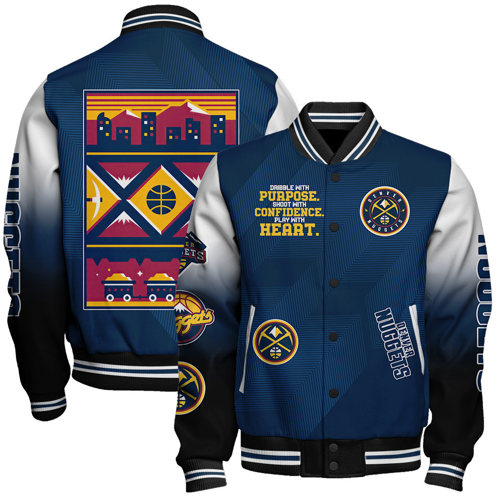 denver nuggets nba baseball varsity jacket baseball jacket all over print stm v4 lguxz