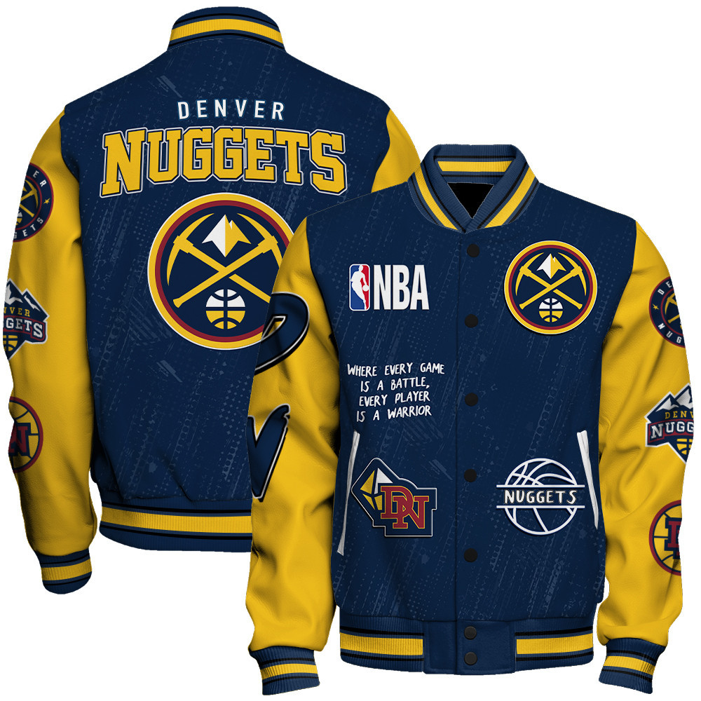 denver nuggets team logo nba 2024 baseball varsity jacket baseball jacket all over print sfat v13 31jjt