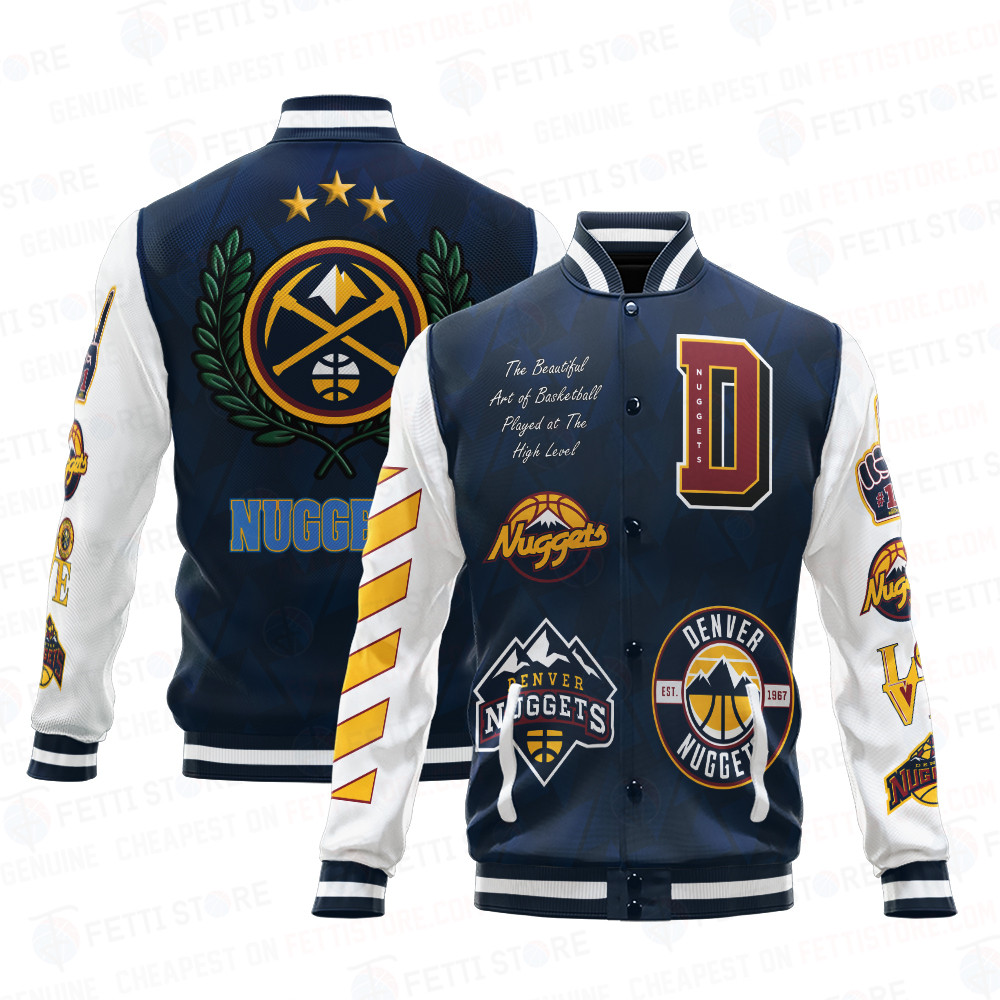 denver nuggets varsity jacket baseball jacket all over print wf uszan