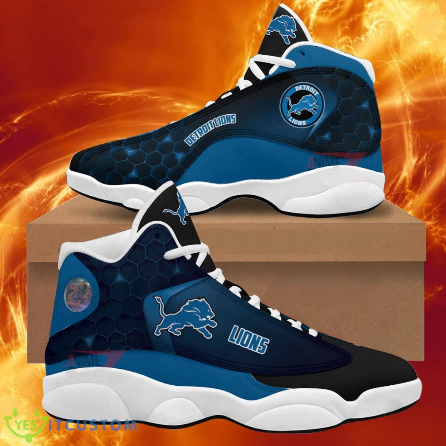 detroit lions air jordan 13 sneakers nfl custom sport shoes