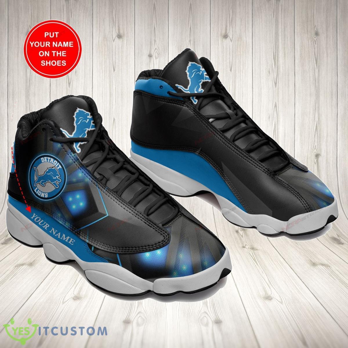 detroit lions football team air jordan 13 custom name sneakers best gift for fans