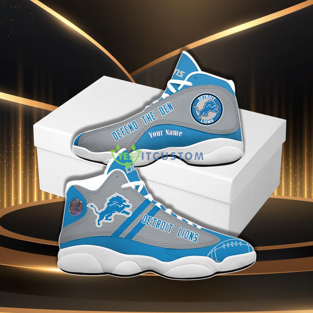 detroit lions football team hot design custom name air jordan 13 sneaker