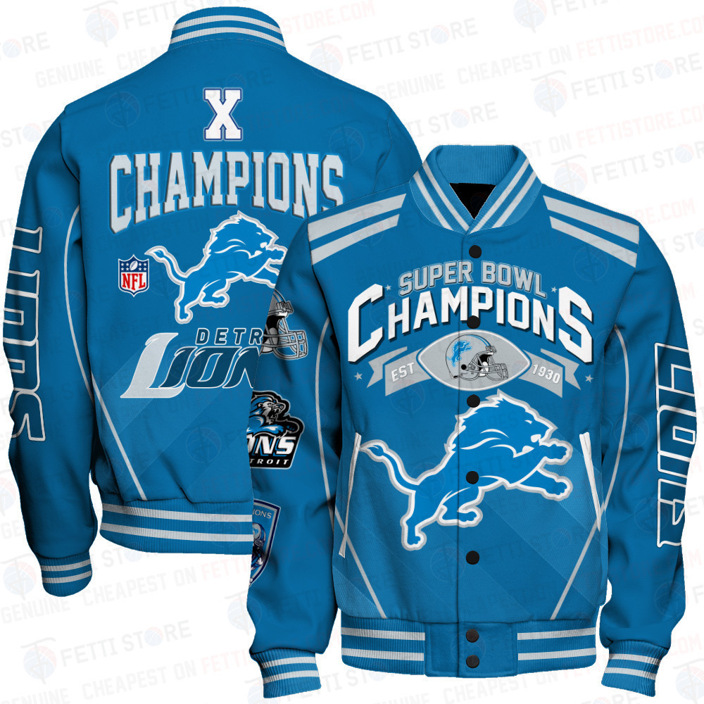 detroit lions nfl champions baseball varsity jacket baseball jacket all over print hb3qh