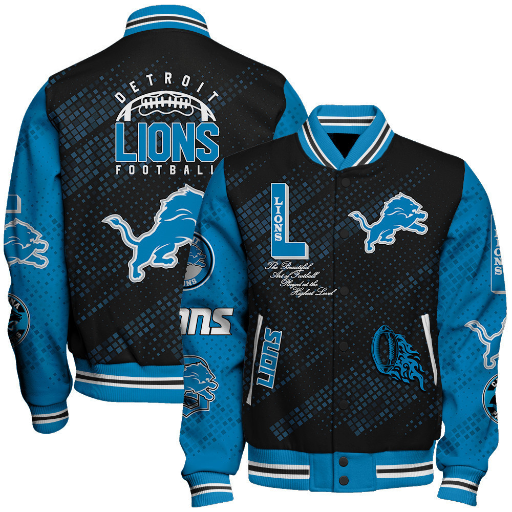 detroit lions nfl pattern baseball varsity jacket baseball jacket all over print v13 f18xe