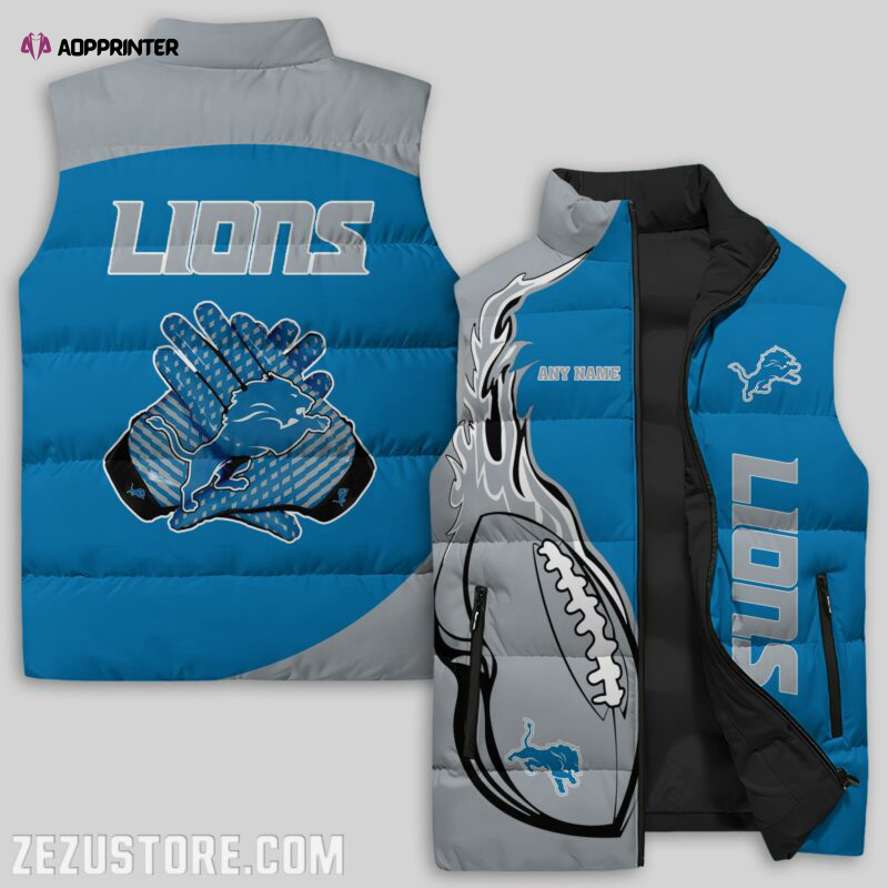 detroit lions nfl sleeveless puffer jacket custom for fans gifts 24