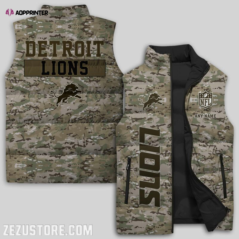 detroit lions nfl sleeveless puffer jacket custom for fans gifts 6