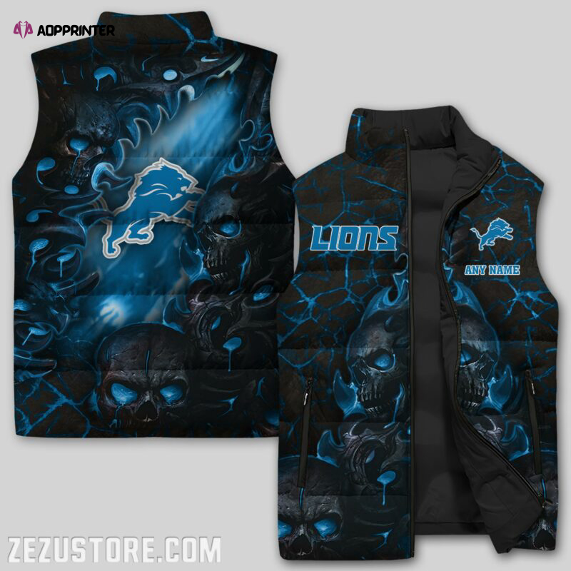 detroit lions nfl sleeveless puffer jacket custom for fans spj1661