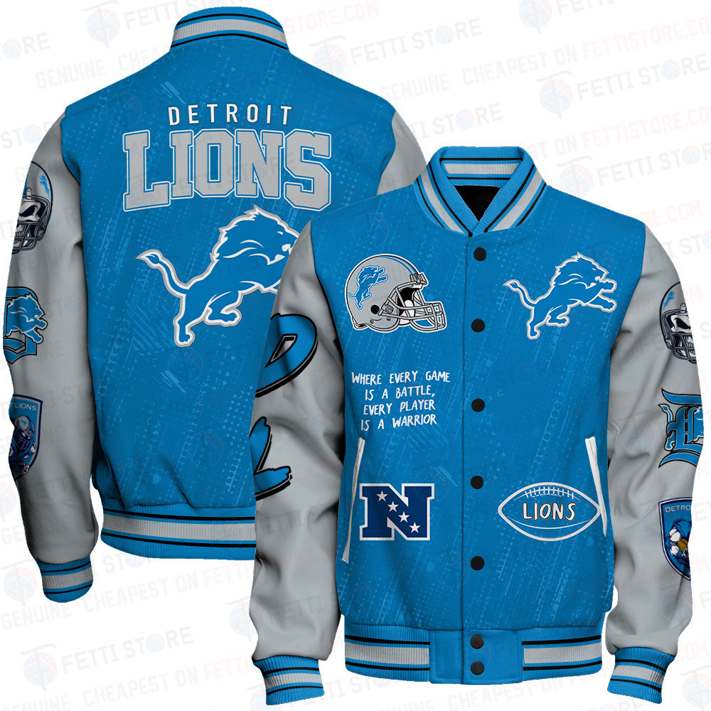 detroit lions nfl unisex baseball varsity jacket baseball jacket all over print sfat v5 jduvq