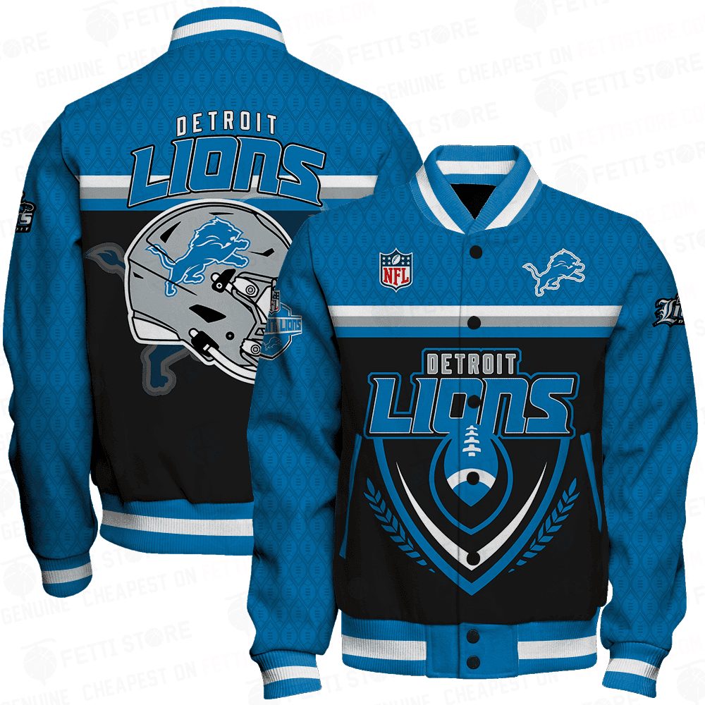 detroit lions traditional football pattern baseball varsity jacket baseball jacket all over print xz1jl