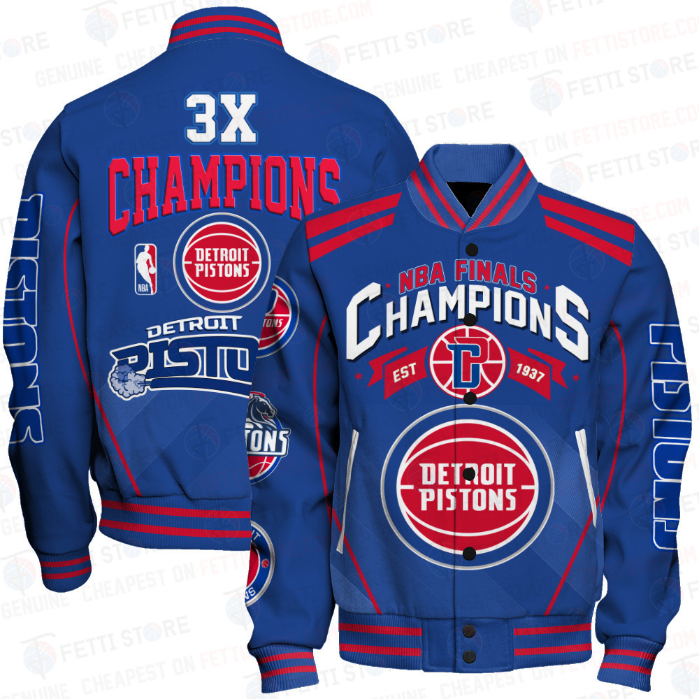 detroit pistons 3x champions basketball team print baseball varsity jacket baseball jacket all over print sfat v24 dxn3j