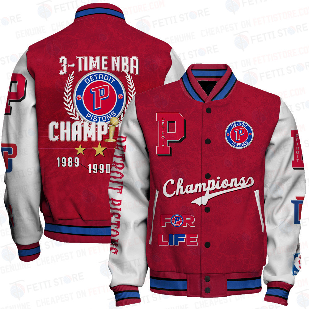 detroit pistons 3x champions print baseball varsity jacket baseball jacket all over print sfat v4 d5btf