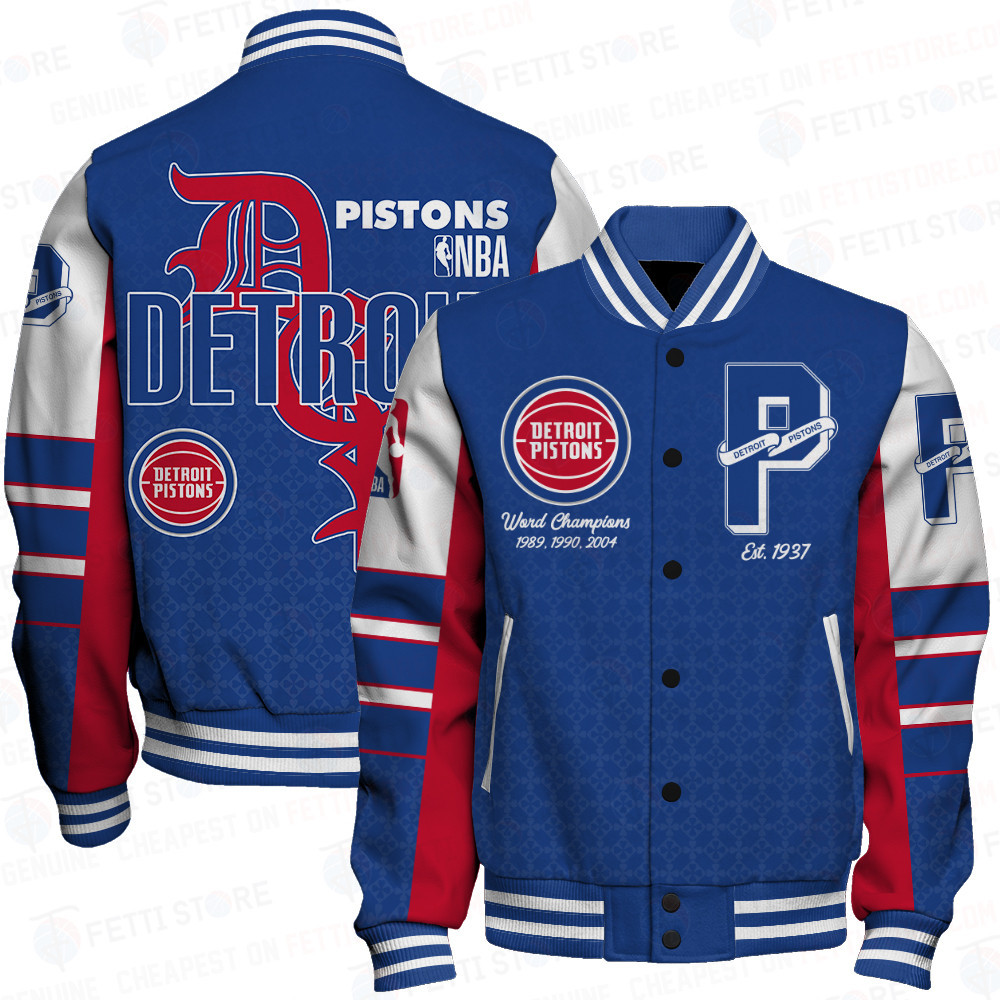 detroit pistons team logo sport pattern retro baseball varsity jacket baseball jacket all over print nkd6p