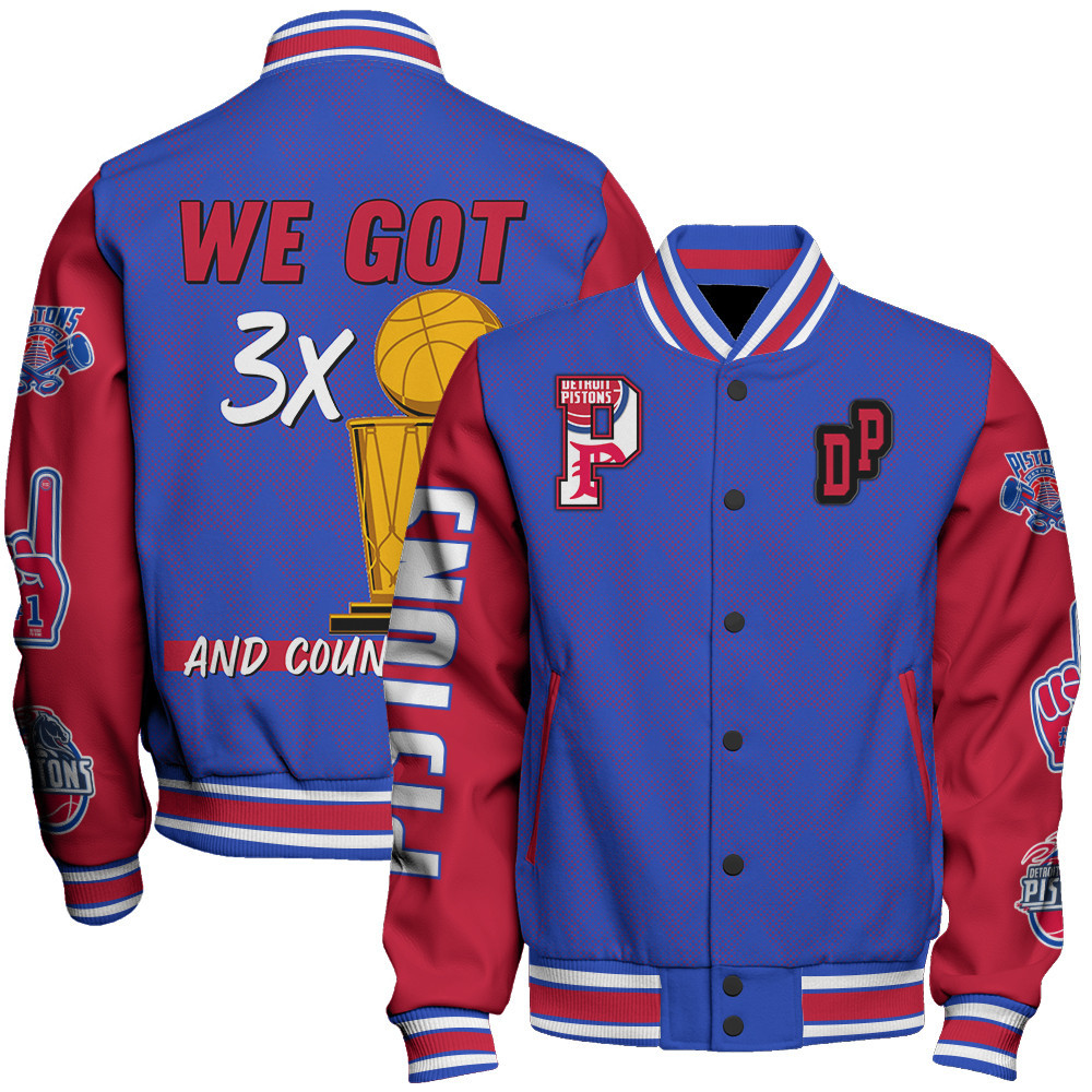 detroit pistons team logo sport pattern trophy baseball varsity jacket baseball jacket all over print 0bzud