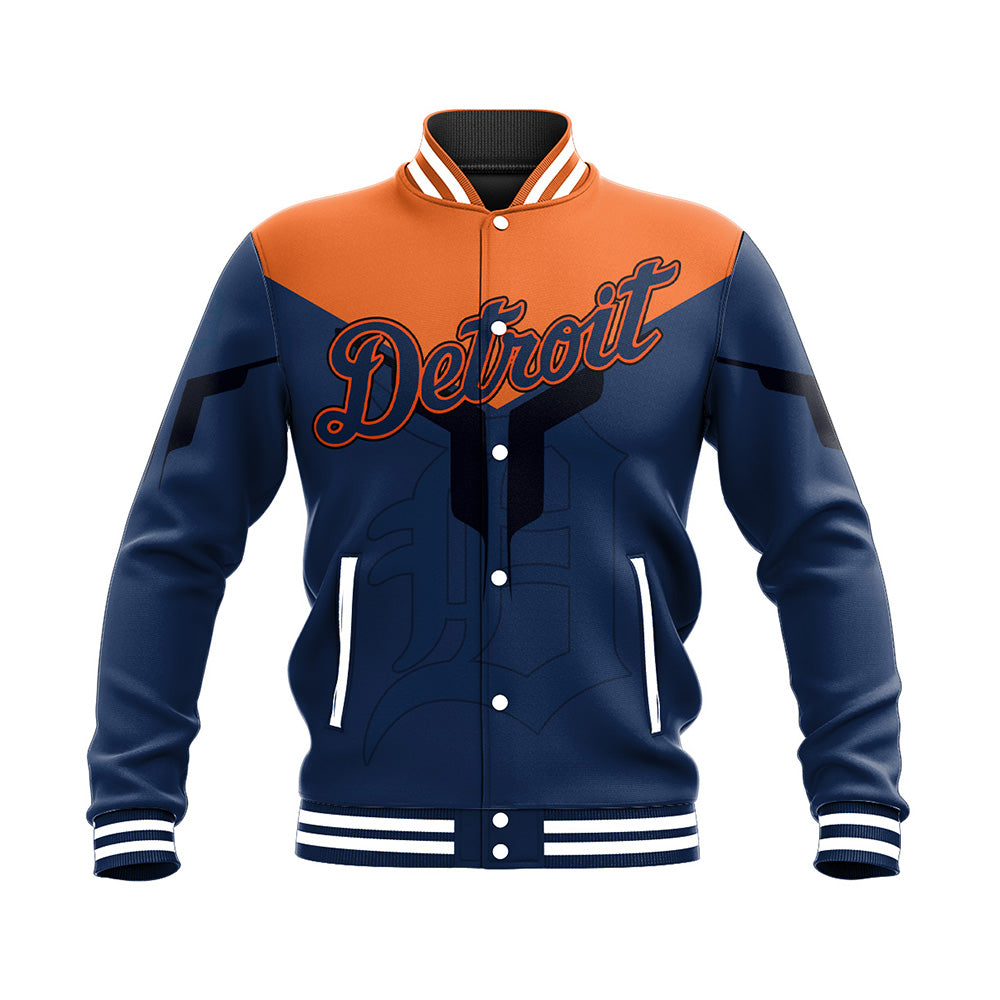 detroit tigers baseball jacket button up zipper hooded all over print drinking style mlb 47tts