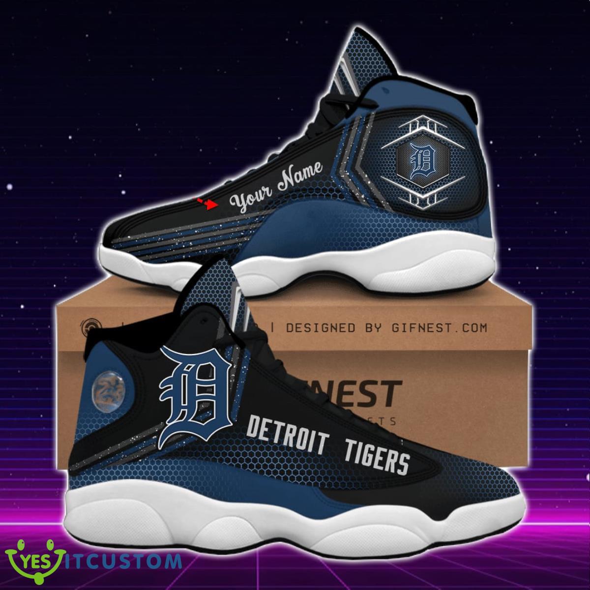 detroit tigers jordan 13 sneakers custom name best gift for men and women