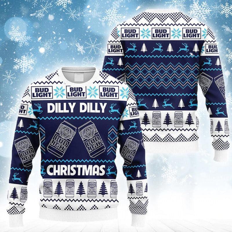 dilly dilly bud light christmas ugly sweater flexiquor com 1