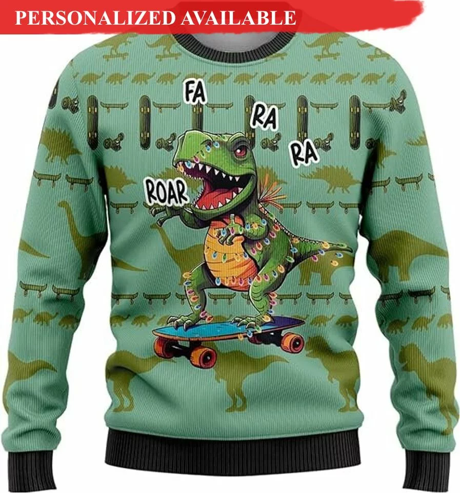 dinosaur christmas sweaters for women t rex ugly 1797