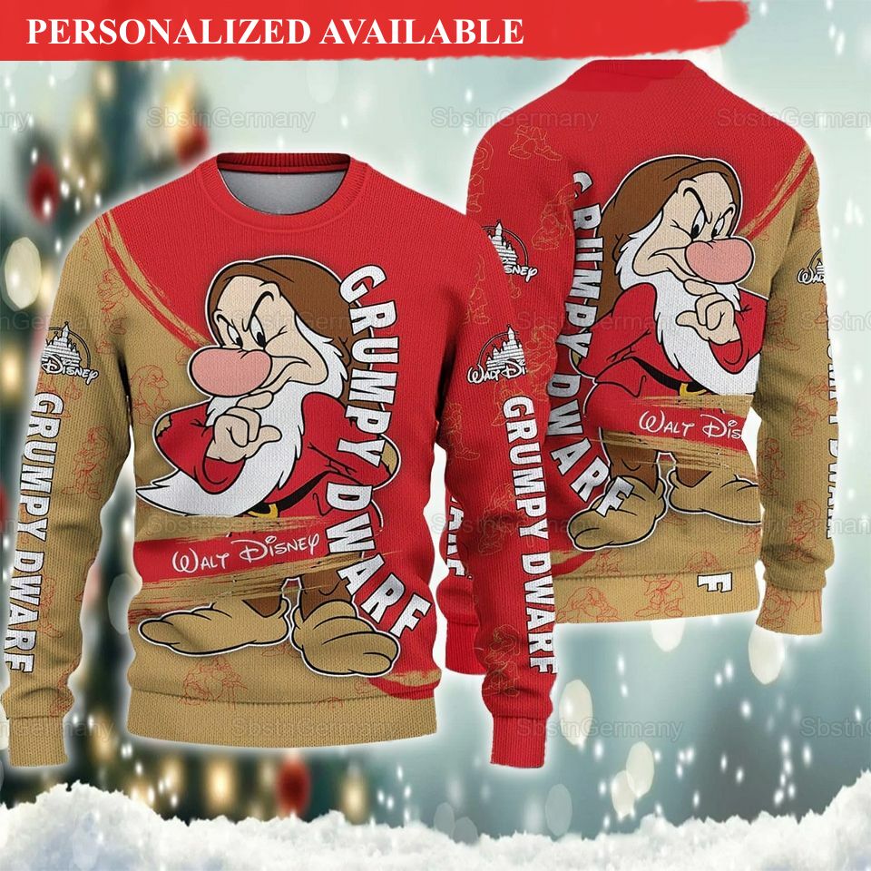 disney grumpy christmas ugly sweater 2126