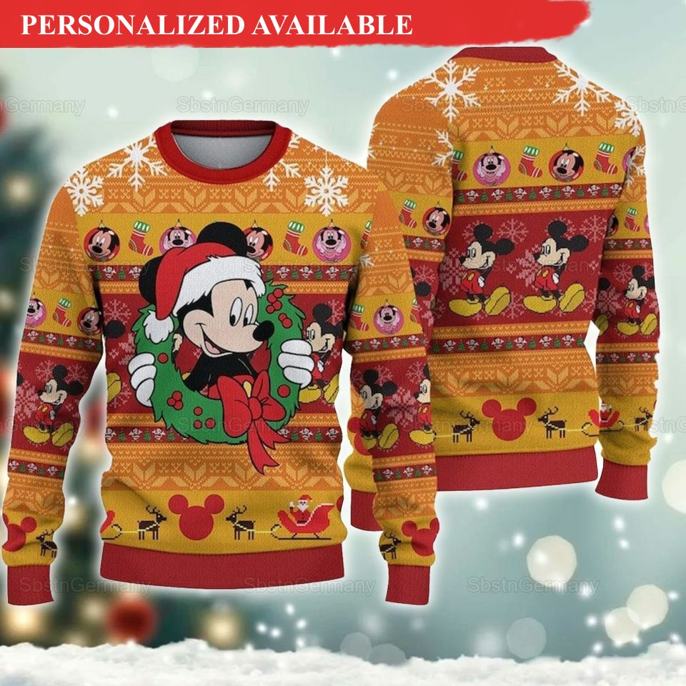 disney mickey christmas ugly sweater 3292