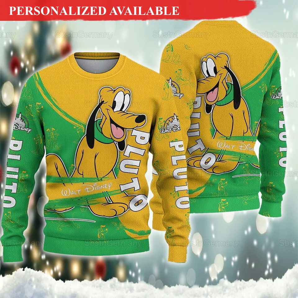 disney pluto christmas ugly sweater 3717