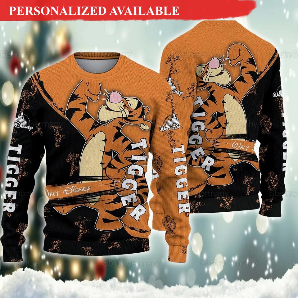 disney winnie the pooh tigger christmas ugly sweater 1625