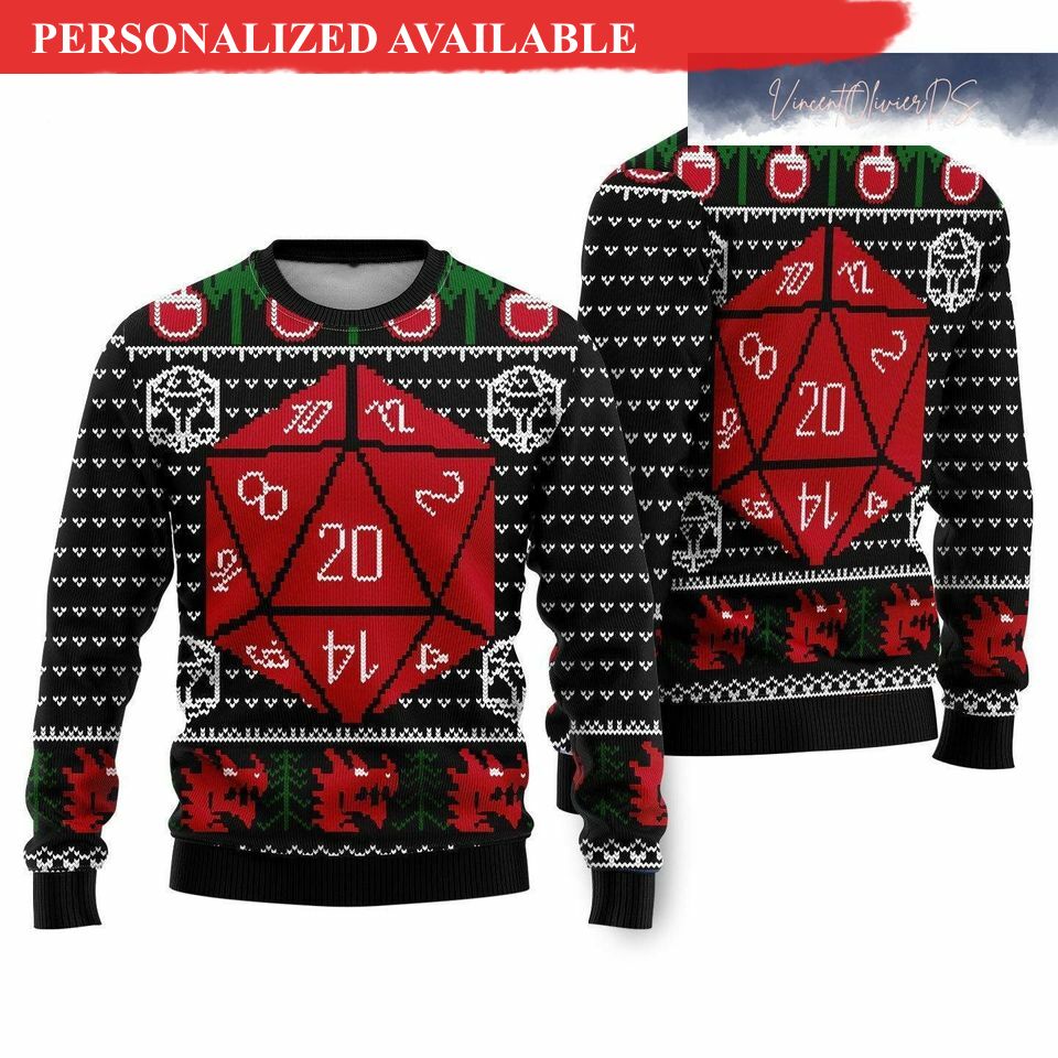 dnd christmas sweater dungeons and dragons ugly sweater 5646