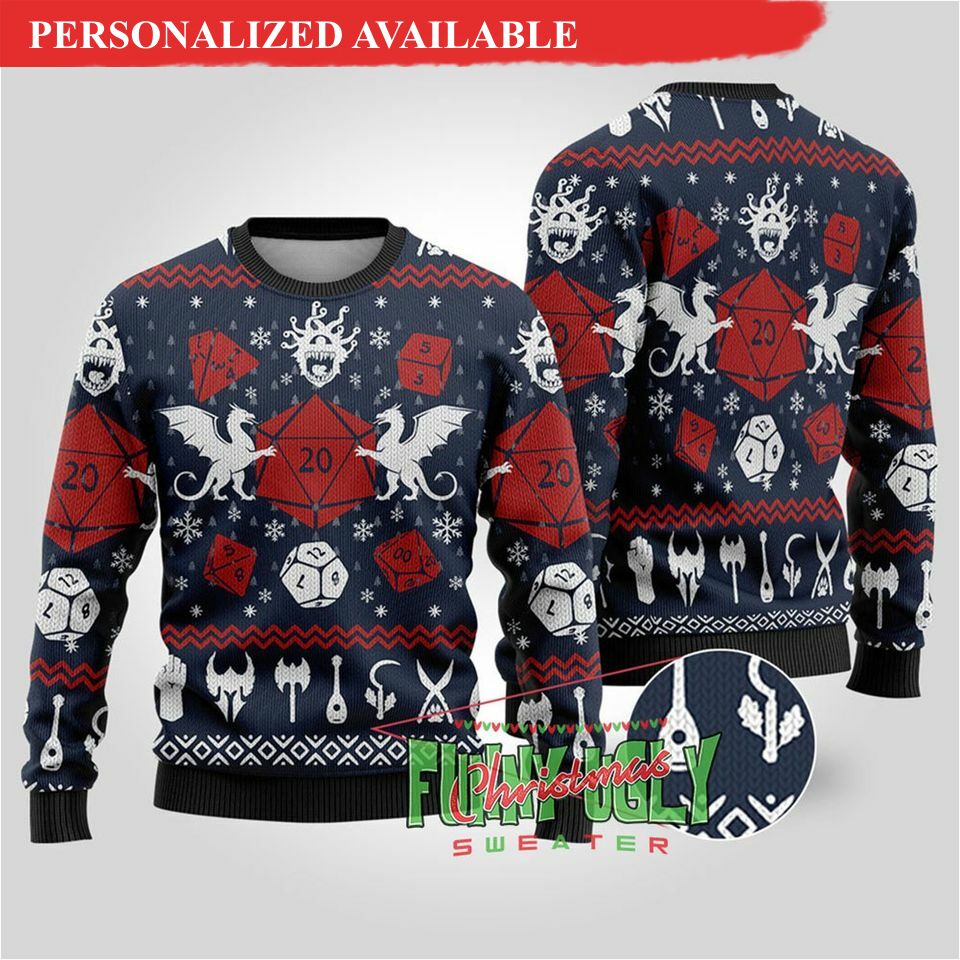 dnd christmas ugly christmas sweater 3139