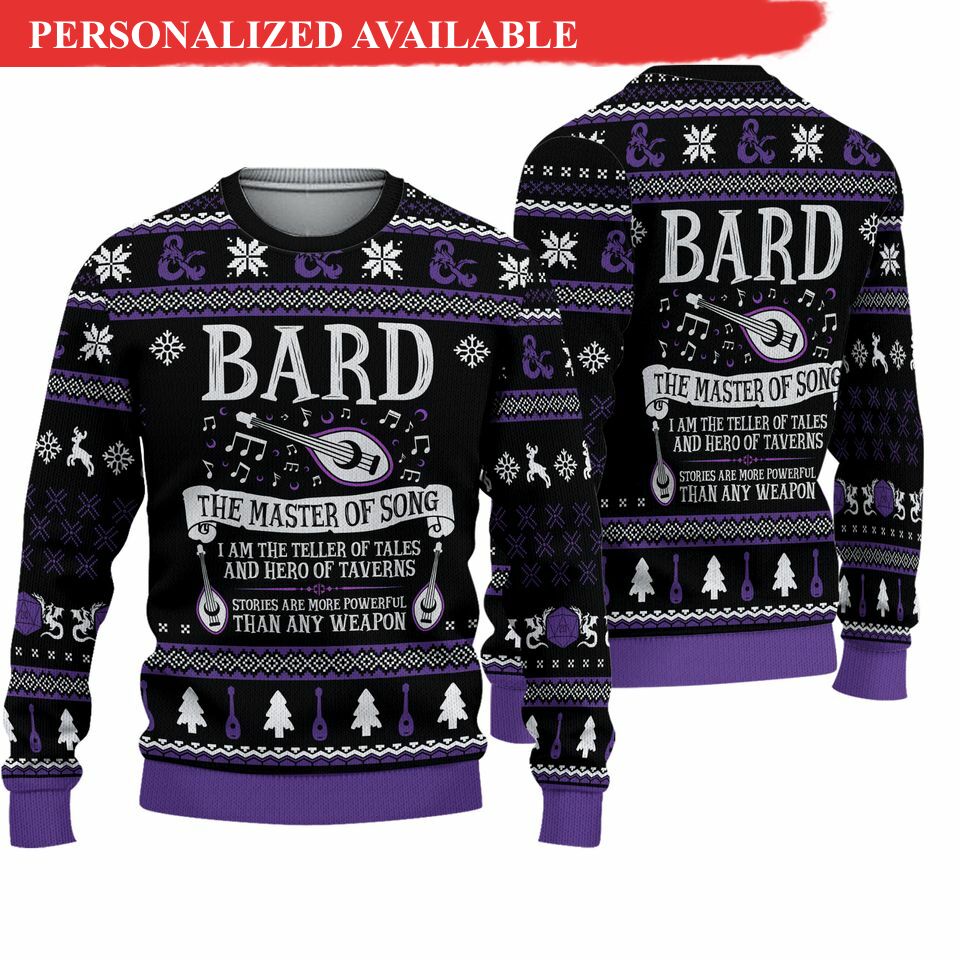 dnd classes collection christmas 3d sweater 3787