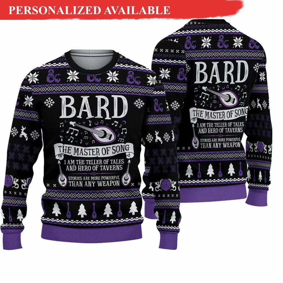 dnd classes collection christmas 3d sweater 3897