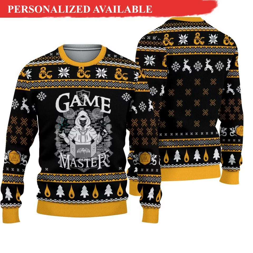 dnd classes game ugly christmas sweater 3317