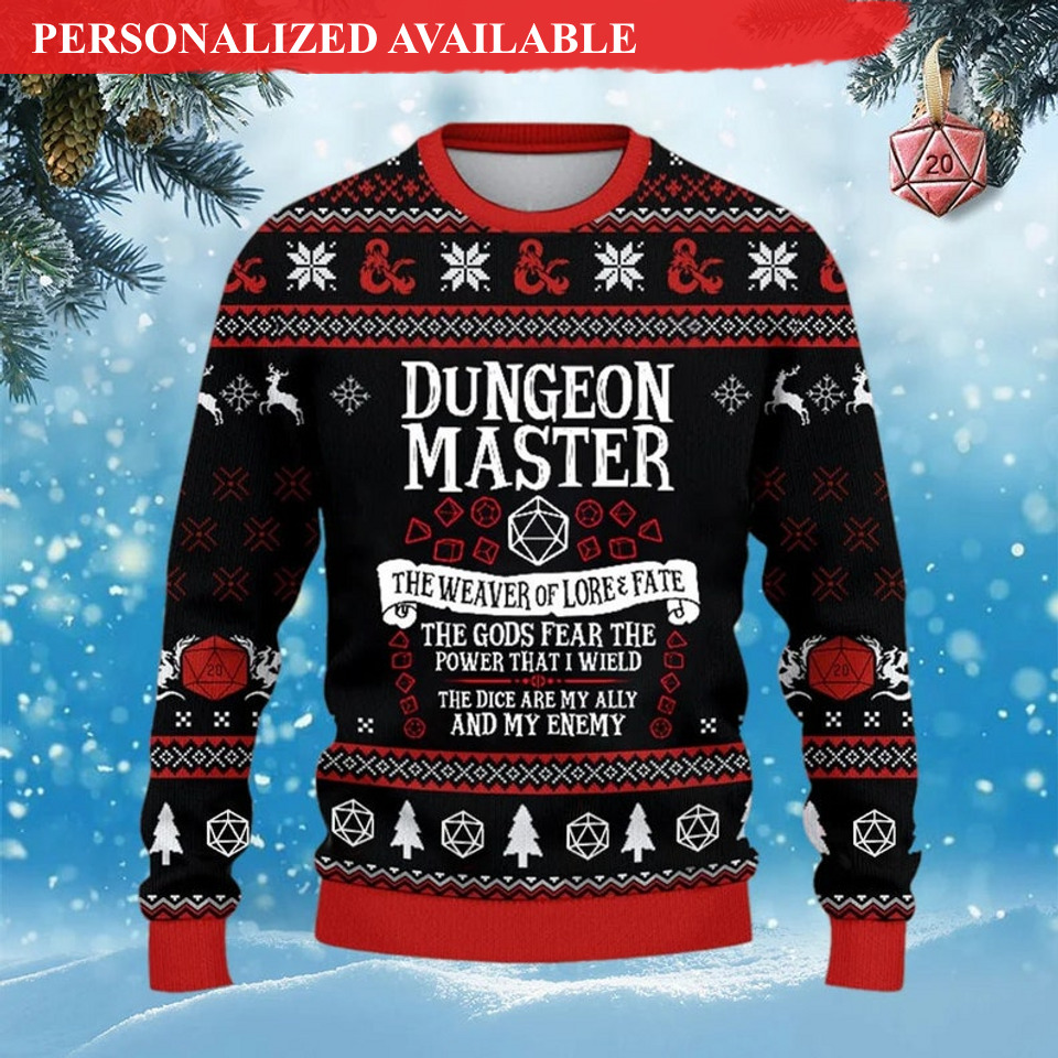 dnd dungeons and dragons christmas ugly sweater 2985