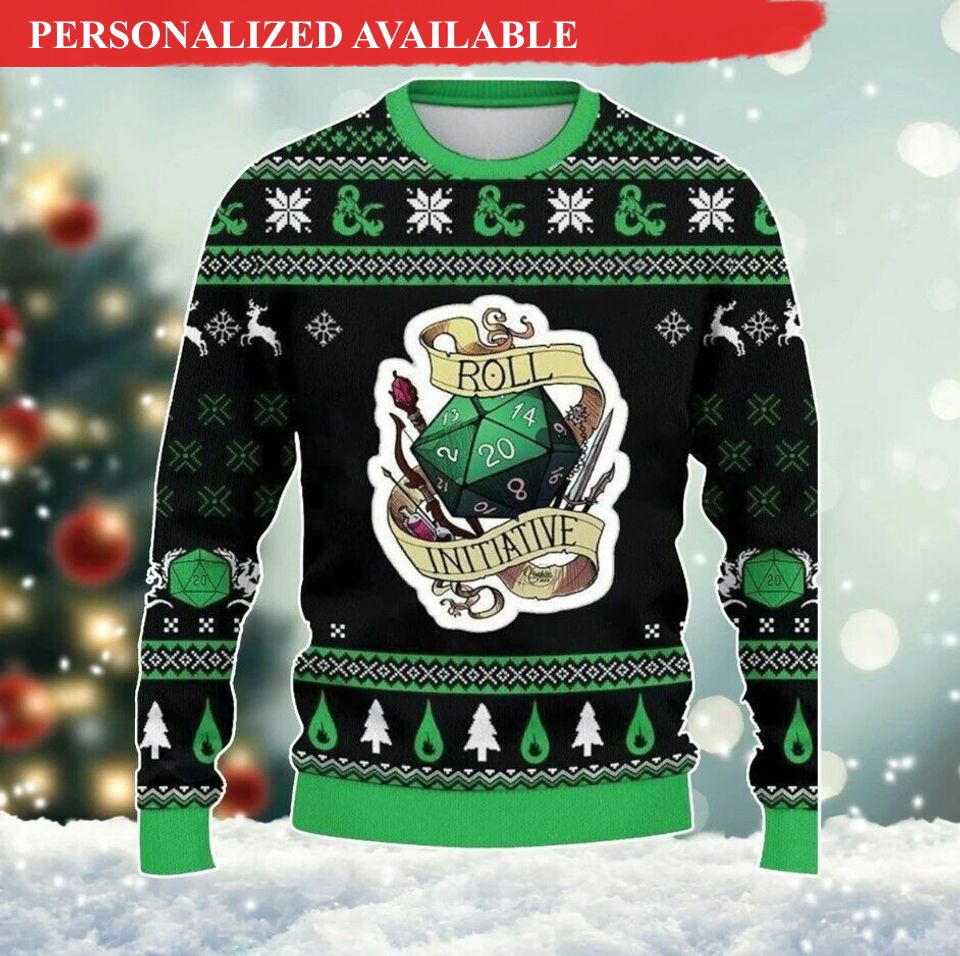 dnd dungeons and dragons christmas ugly sweater 5606