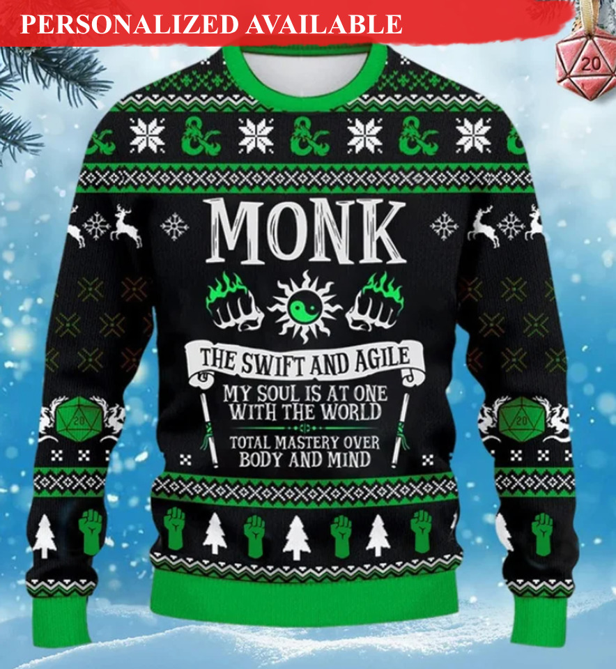 dnd dungeons and dragons christmas ugly sweater 7701