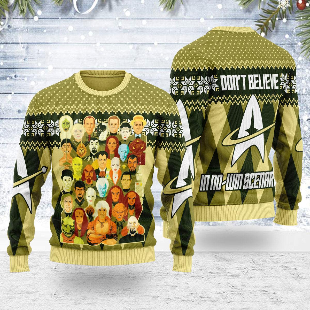 don t believe in no win scenarios christmas sweater gearhomie com 1