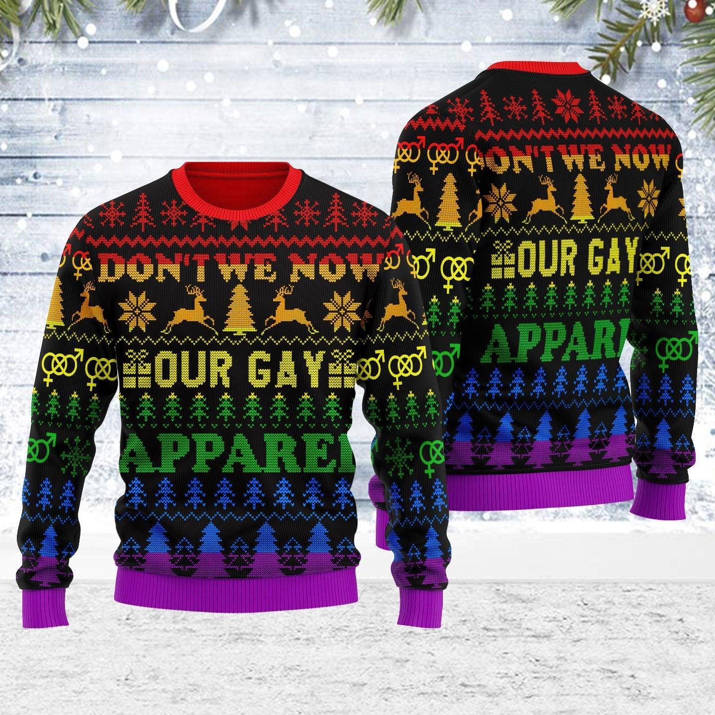 don t we now our gay apparel ugly christmas sweater gearhomie com