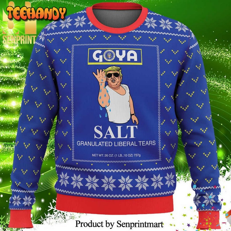 donald trump goya salt liberal tears logo ugly xmas sweater kq1ih