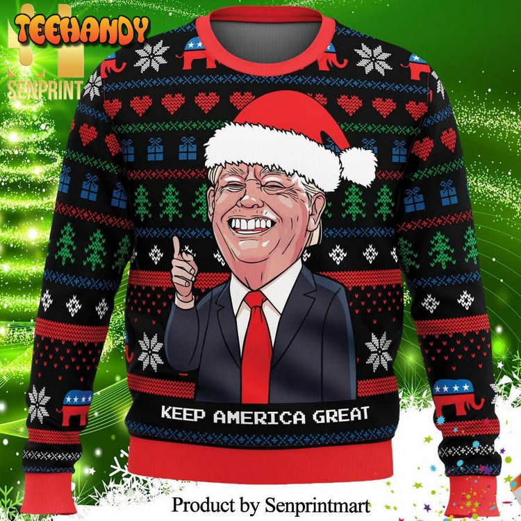 donald trump keep america great knitted ugly xmas sweater 4udhw